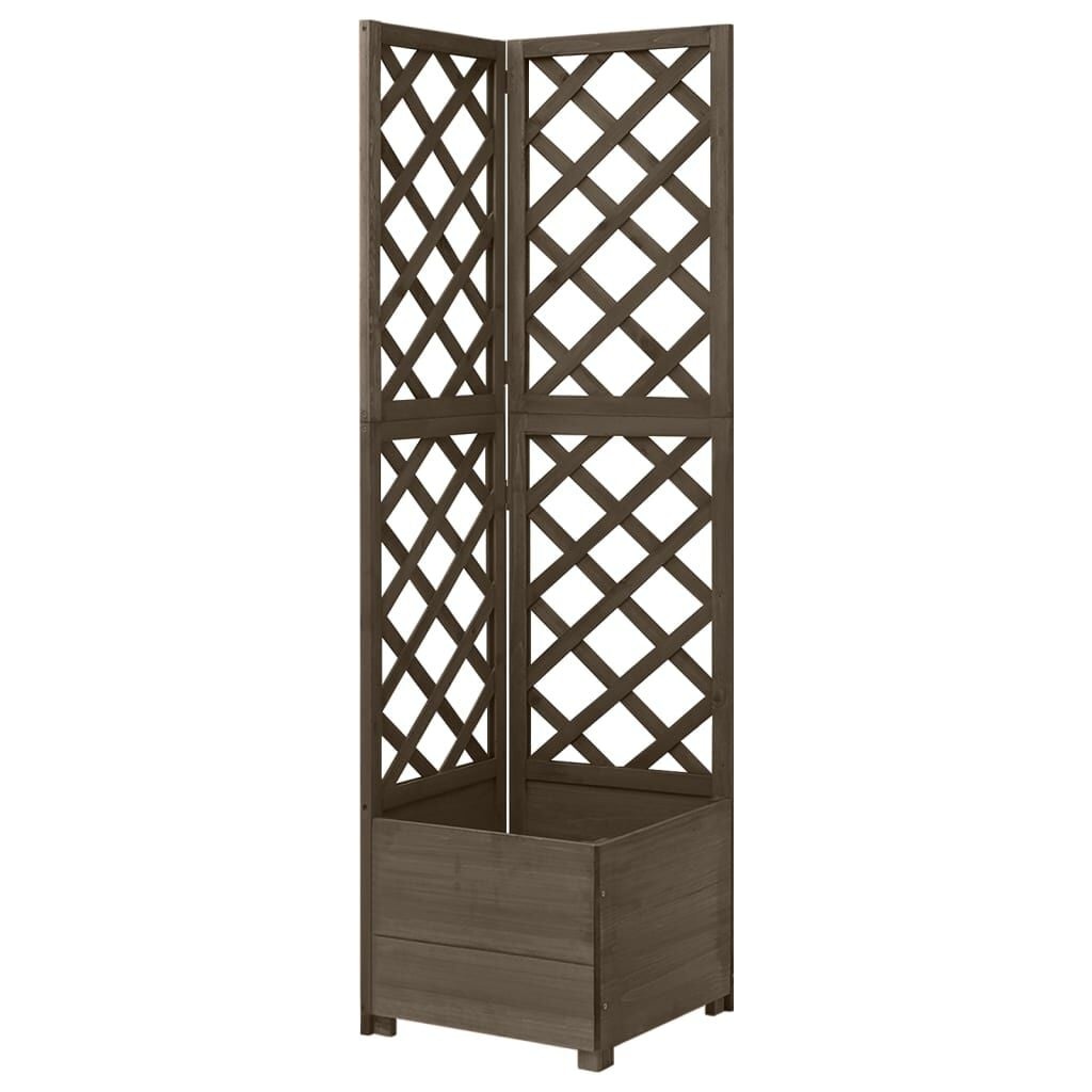 Hoekplantenbak met latwerk 40x40x150 cm Vurenhout Grijs - 34% Korting