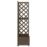 Hoekplantenbak met latwerk 40x40x150 cm Vurenhout Grijs - 34% Korting