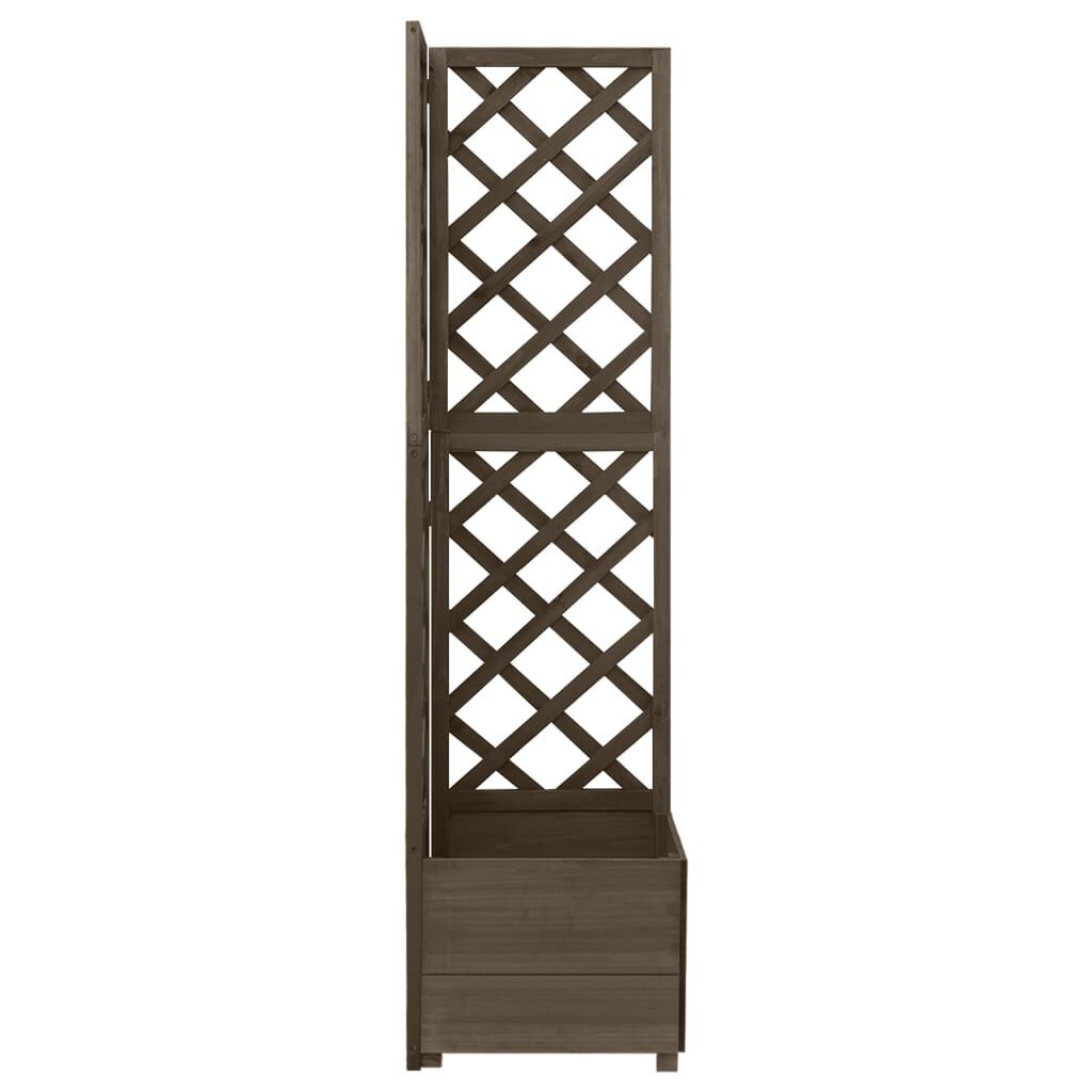 Hoekplantenbak met latwerk 40x40x150 cm Vurenhout Grijs - 34% Korting