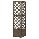 Hoekplantenbak met latwerk 40x40x150 cm Vurenhout Grijs - 34% Korting