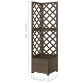 Hoekplantenbak met latwerk 40x40x150 cm Vurenhout Grijs - 34% Korting