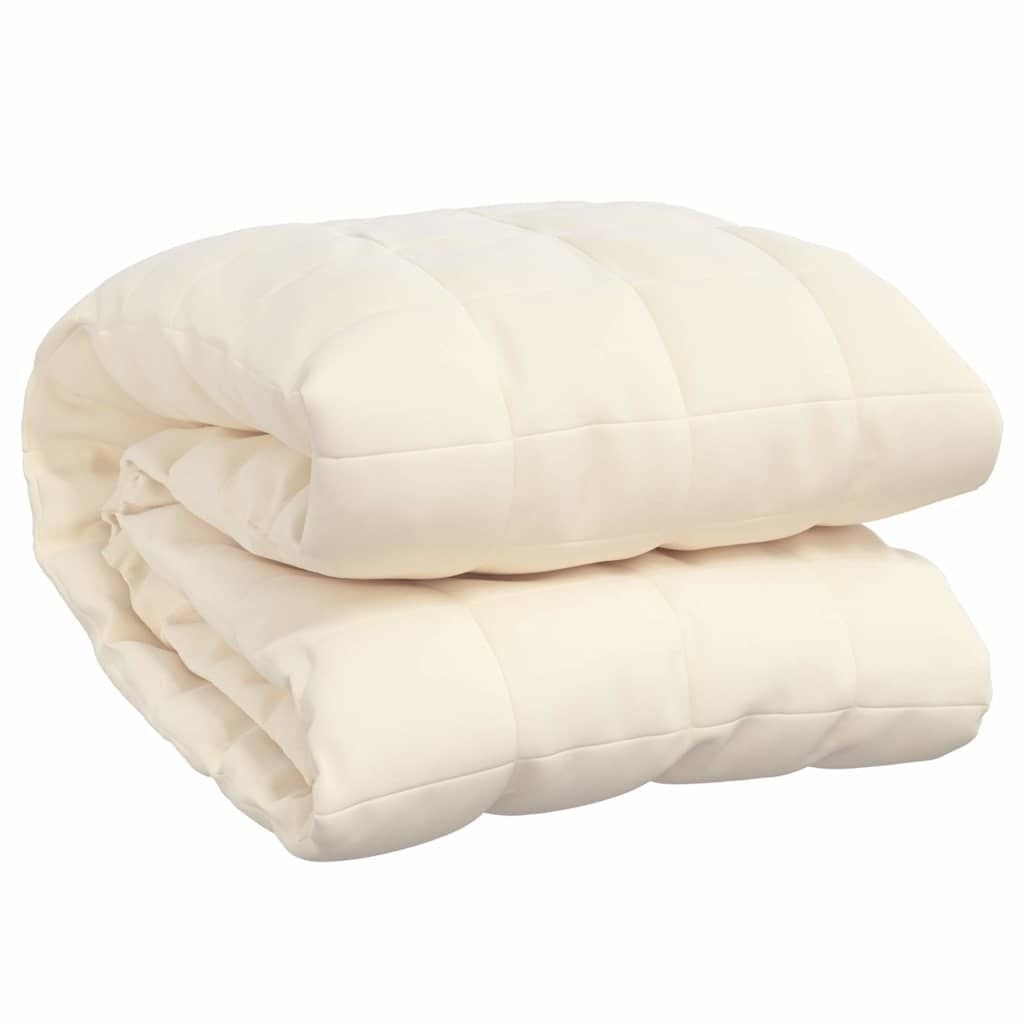 vidaXL Verzwaringsdeken 200x200 cm 13 kg - Lichtcrème (34% Korting)