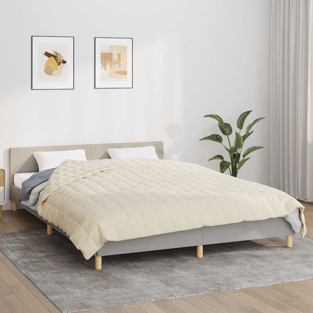 vidaXL Verzwaringsdeken 200x200 cm 13 kg - Lichtcrème (34% Korting)