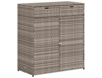 VidaXL Tuinkast Poly Rattan Grijs 105x55x113 cm - 35% Korting