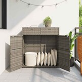 VidaXL Tuinkast Poly Rattan Grijs 105x55x113 cm - 35% Korting