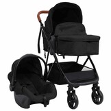 VidaXL Kinderwagen 3-in-1 Staal Antraciet/Zwart - 35% Korting!
