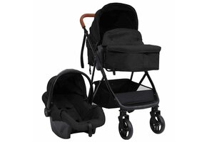 VidaXL Kinderwagen 3-in-1 Staal Antraciet/Zwart - 39% Korting!