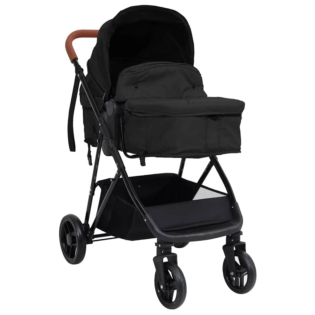 VidaXL Kinderwagen 3-in-1 Staal Antraciet/Zwart - 35% Korting!