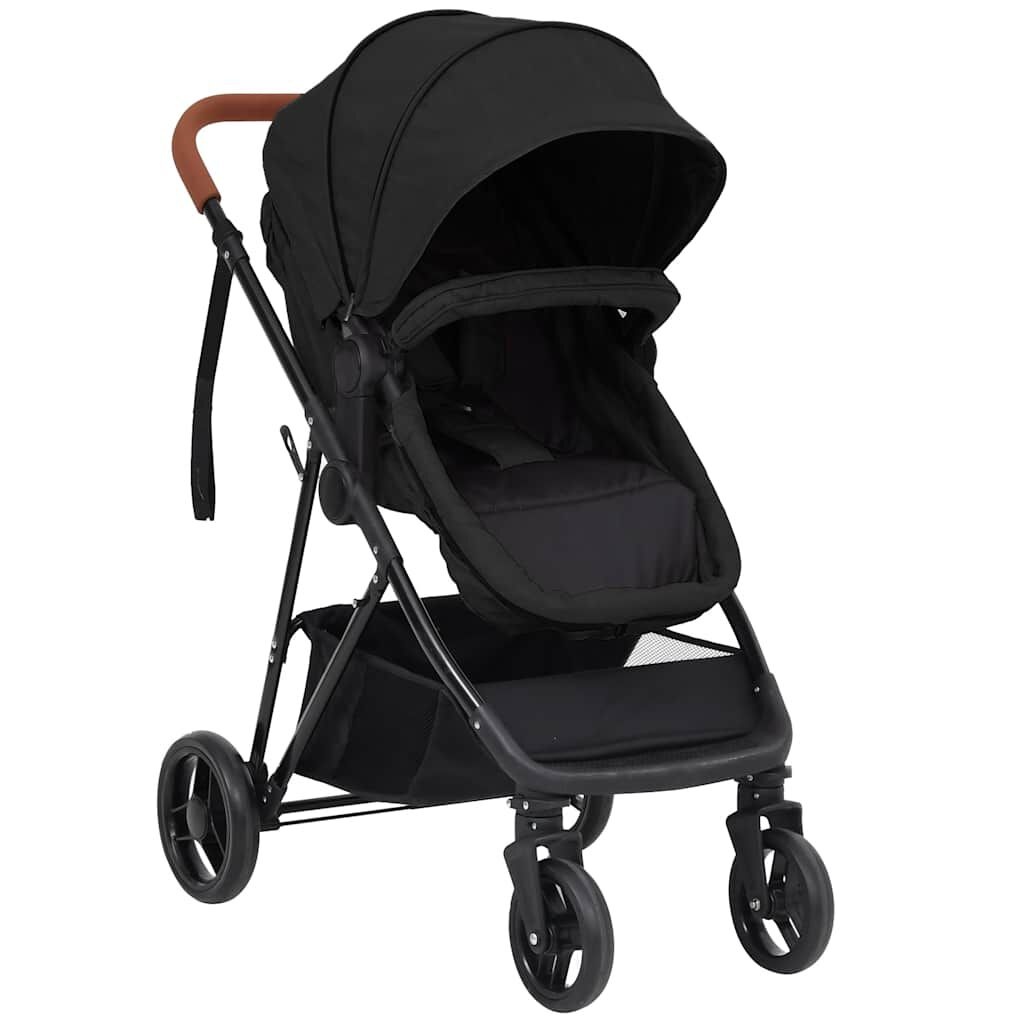 VidaXL Kinderwagen 3-in-1 Staal Antraciet/Zwart - 35% Korting!