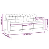 Donkergrijze Driezitsbank van Stof (180 cm) - 35% Korting