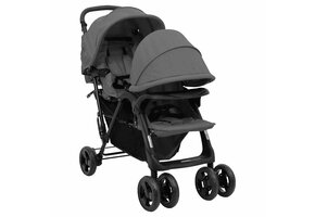 VidaXL Kinderwagen Tandem Donkergrijs - 35% Korting