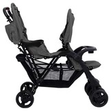 VidaXL Kinderwagen Tandem Donkergrijs - 35% Korting