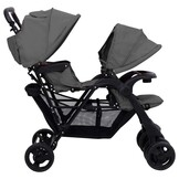 VidaXL Kinderwagen Tandem Donkergrijs - 35% Korting