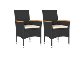 vidaXL Tuinstoelen (2 st.) Poly Rattan Zwart - 47% Korting