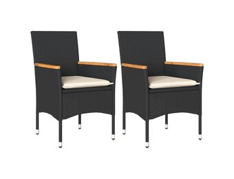 VidaXL Tuinstoelen (2 stuks) Poly Rattan Zwart - 35% Korting