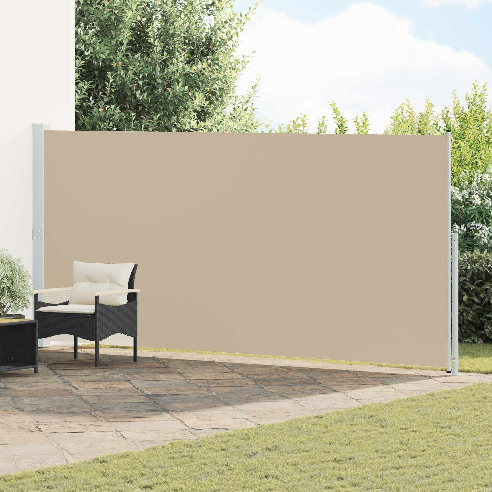 vidaXL Uittrekbaar Zijscherm 220 x 300 cm Polyester Beige - 34% Korting!