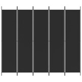 Kamerscherm 5 panelen 250x220 cm Zwart - 34% Korting