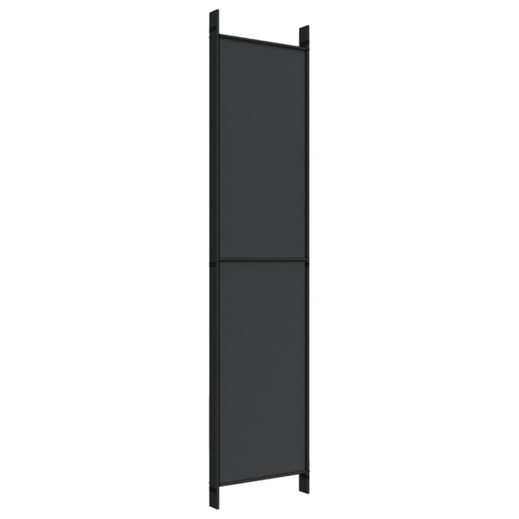 Kamerscherm 5 panelen 250x220 cm Zwart - 34% Korting