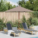 VidaXL Parasol Houten Paal 150x200 cm Taupe - 54% Korting