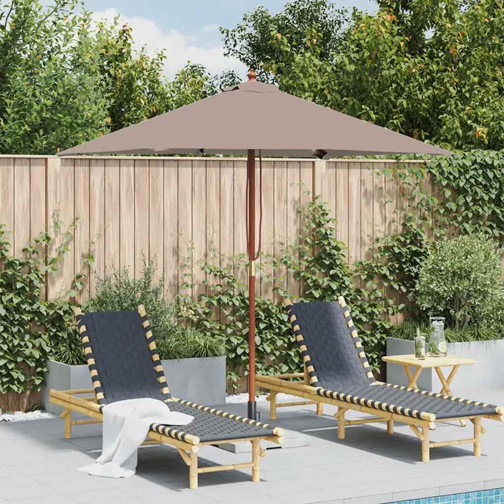 VidaXL Parasol Houten Paal 150x200 cm Taupe - 54% Korting