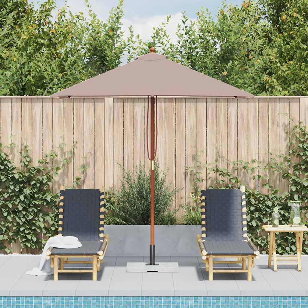 VidaXL Parasol Houten Paal 150x200 cm Taupe - 54% Korting