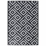 VidaXL Buitenkleed Arakil 140x200cm Polypropeen Wit/Zwart - 34% Korting