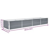 Verhoogde Plantenbak 320x80x45 cm Staal Grijs - 34% Korting