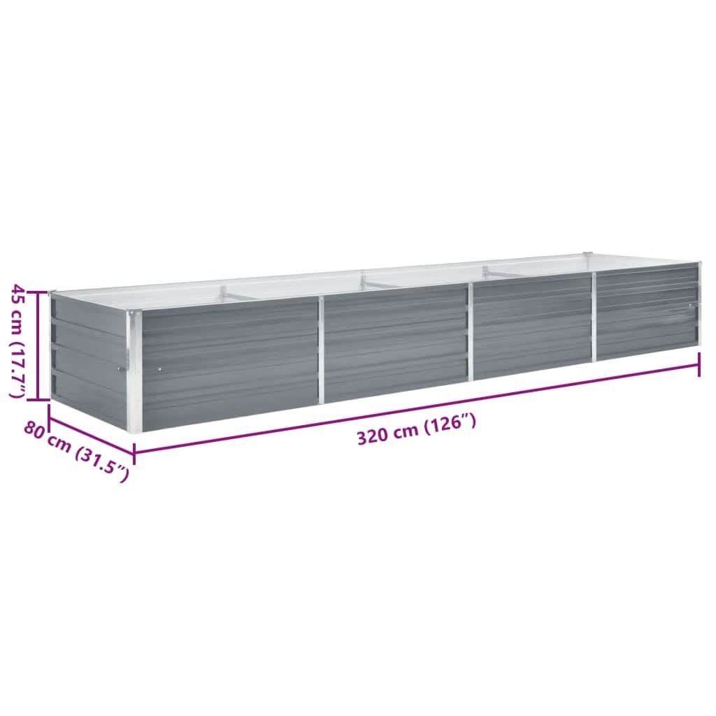 Verhoogde Plantenbak 320x80x45 cm Staal Grijs - 34% Korting