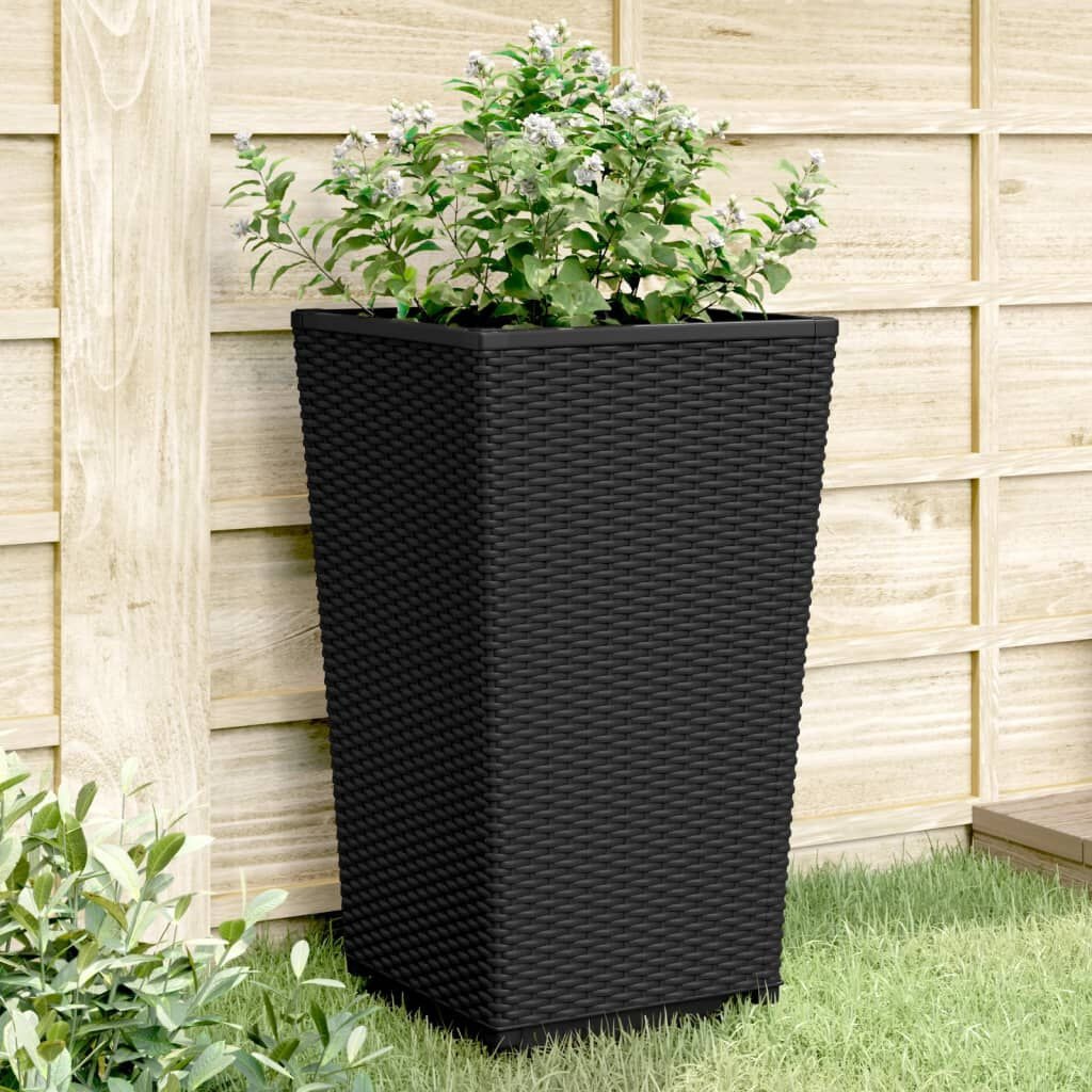 Plantenbakken 2 stuks 32,5x32,5x57 cm Zwart Polypropeen - 34% Korting