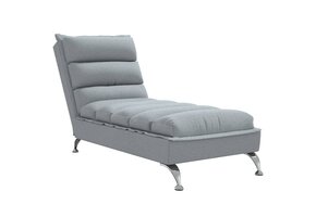 Lichtgrijze Stoffen Chaise Longue met Kussens - 42% Korting