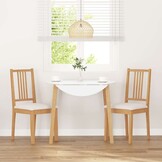 VidaXL Eetkamerstoelen Set 2x Massief Hout Naturel & Crème 34% Korting