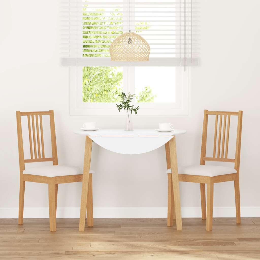 VidaXL Eetkamerstoelen Set 2x Massief Hout Naturel & Crème 34% Korting