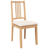 VidaXL Eetkamerstoelen Set 2x Massief Hout Naturel & Crème 34% Korting