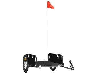 Zwarte Fietstrailer Oxford Stof & Ijzer - 34% Korting