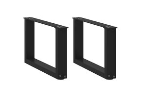 vidaXL Salontafelpoten U-vormig Staal Zwart 2 stuks 50x(30-31) cm - 34% Korting