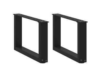 vidaXL Salontafelpoten U-vormig Staal Zwart 2 stuks 50x(30-31) cm - 34% Korting