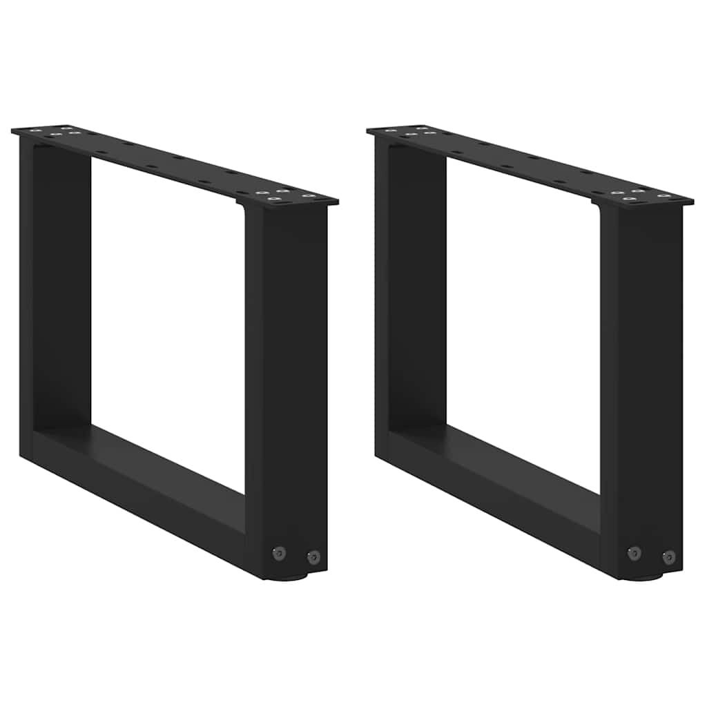 vidaXL Salontafelpoten U-vormig Staal Zwart 2 stuks 50x(30-31) cm - 34% Korting
