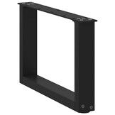 vidaXL Salontafelpoten U-vormig Staal Zwart 2 stuks 50x(30-31) cm - 34% Korting