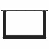 vidaXL Salontafelpoten U-vormig Staal Zwart 2 stuks 50x(30-31) cm - 34% Korting