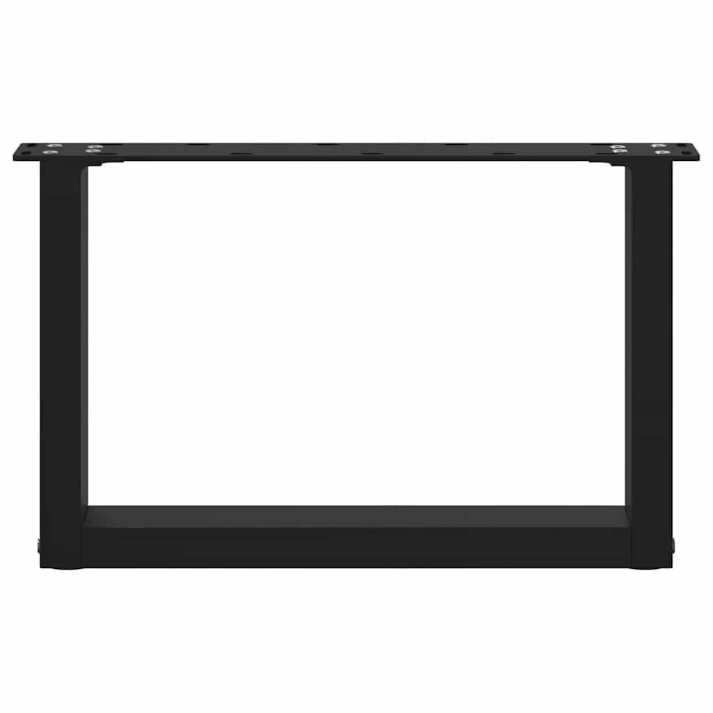 vidaXL Salontafelpoten U-vormig Staal Zwart 2 stuks 50x(30-31) cm - 34% Korting