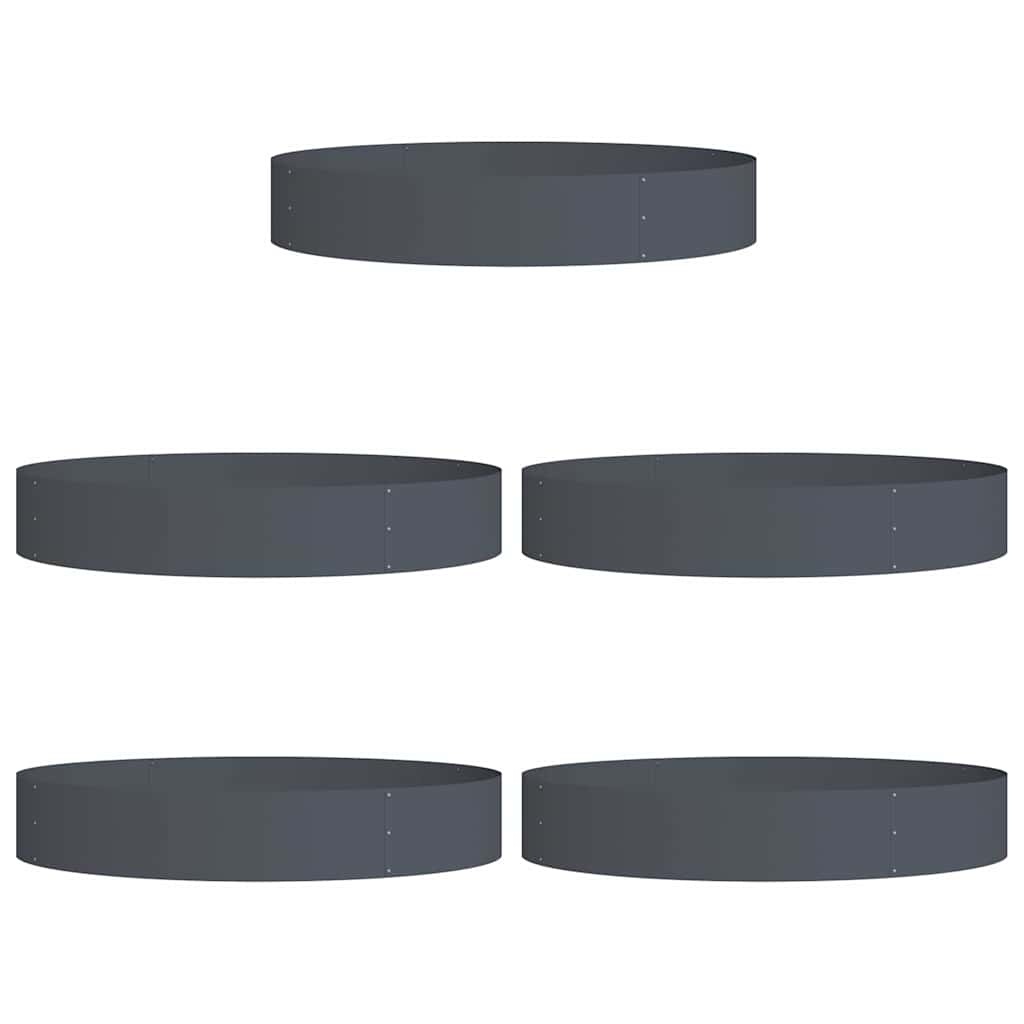 VidaXL Plantenring Set van 5, Antraciet, Koudgewalst Staal, 120x120x20cm - 35% Korting