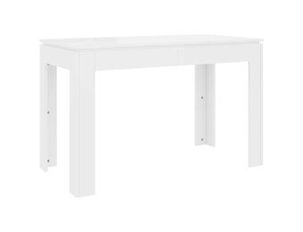 Eettafel Hoogglans Wit 120x60x76 cm Bewerkt Hout - 54% Korting