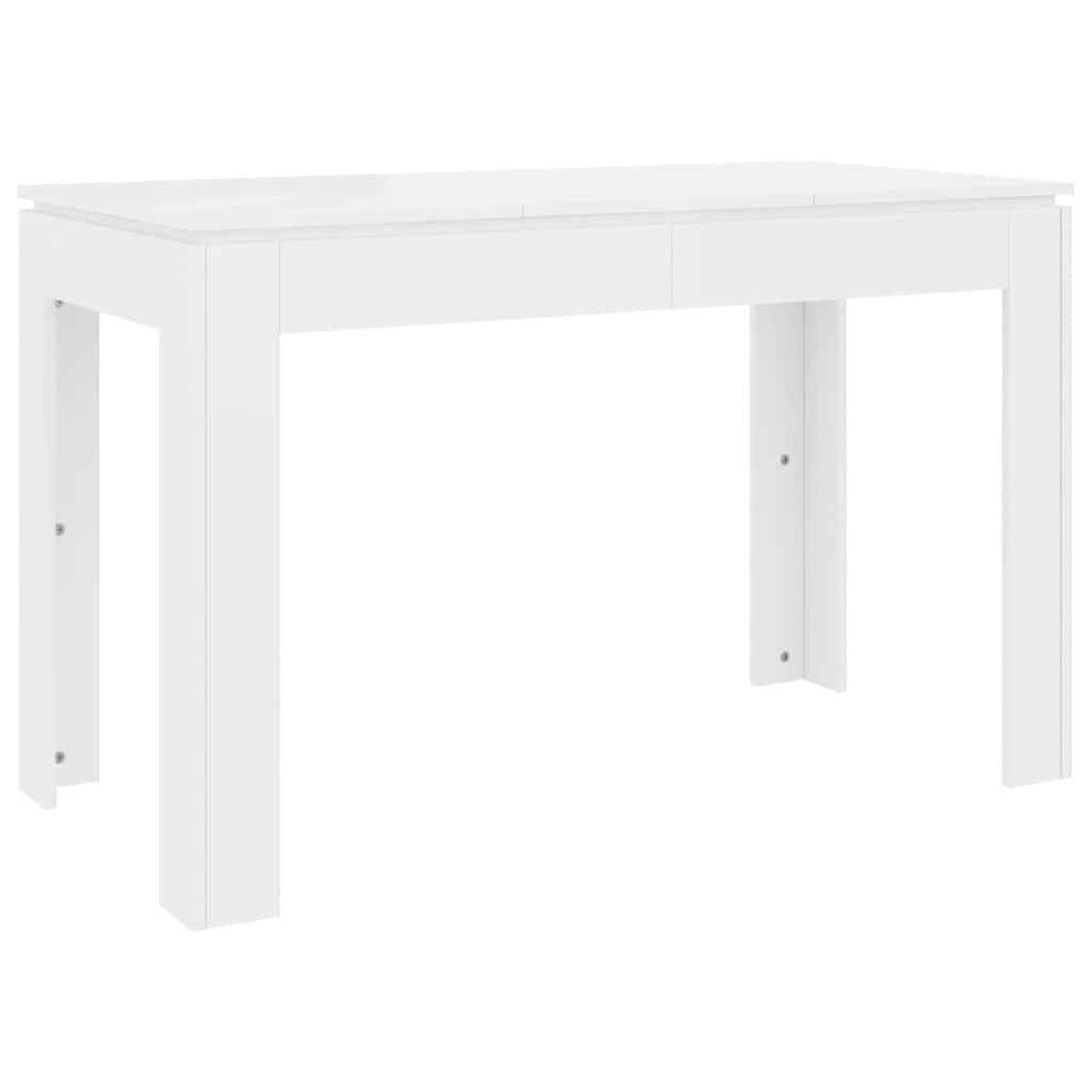 Eettafel Hoogglans Wit 120x60x76 cm Bewerkt Hout - 54% Korting