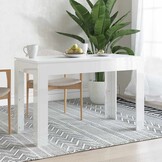Eettafel Hoogglans Wit 120x60x76 cm Bewerkt Hout - 54% Korting