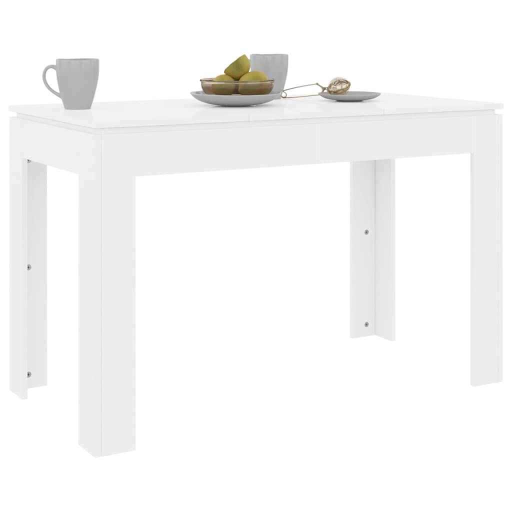 Eettafel Hoogglans Wit 120x60x76 cm Bewerkt Hout - 54% Korting