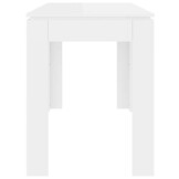 Eettafel Hoogglans Wit 120x60x76 cm Bewerkt Hout - 54% Korting
