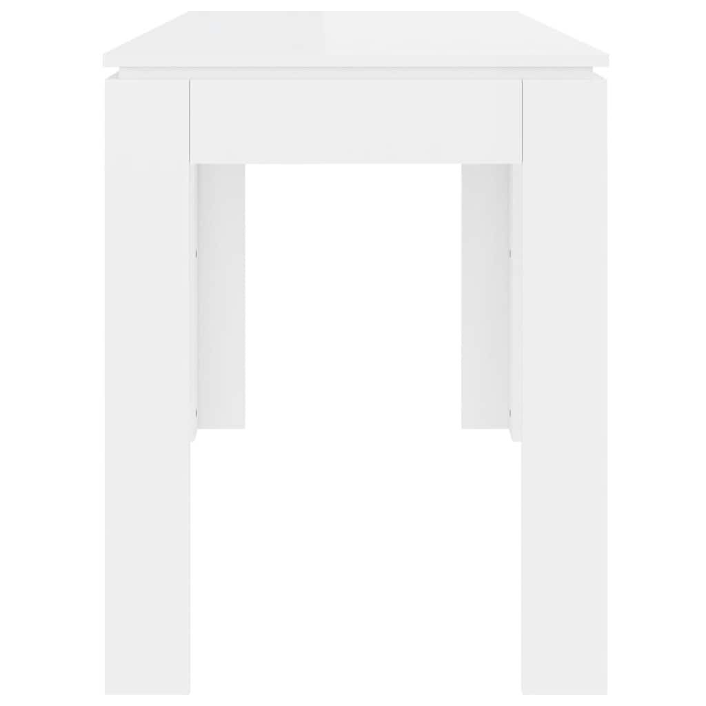 Eettafel Hoogglans Wit 120x60x76 cm Bewerkt Hout - 54% Korting