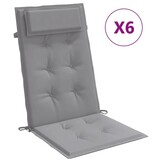 vidaXL Stoelkussens 6 st Hoge Rug Oxford Stof Grijs - 34% Korting