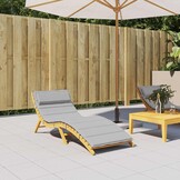 vidaXL Ligbedkussen 180x60x4 cm oxford stof grijs