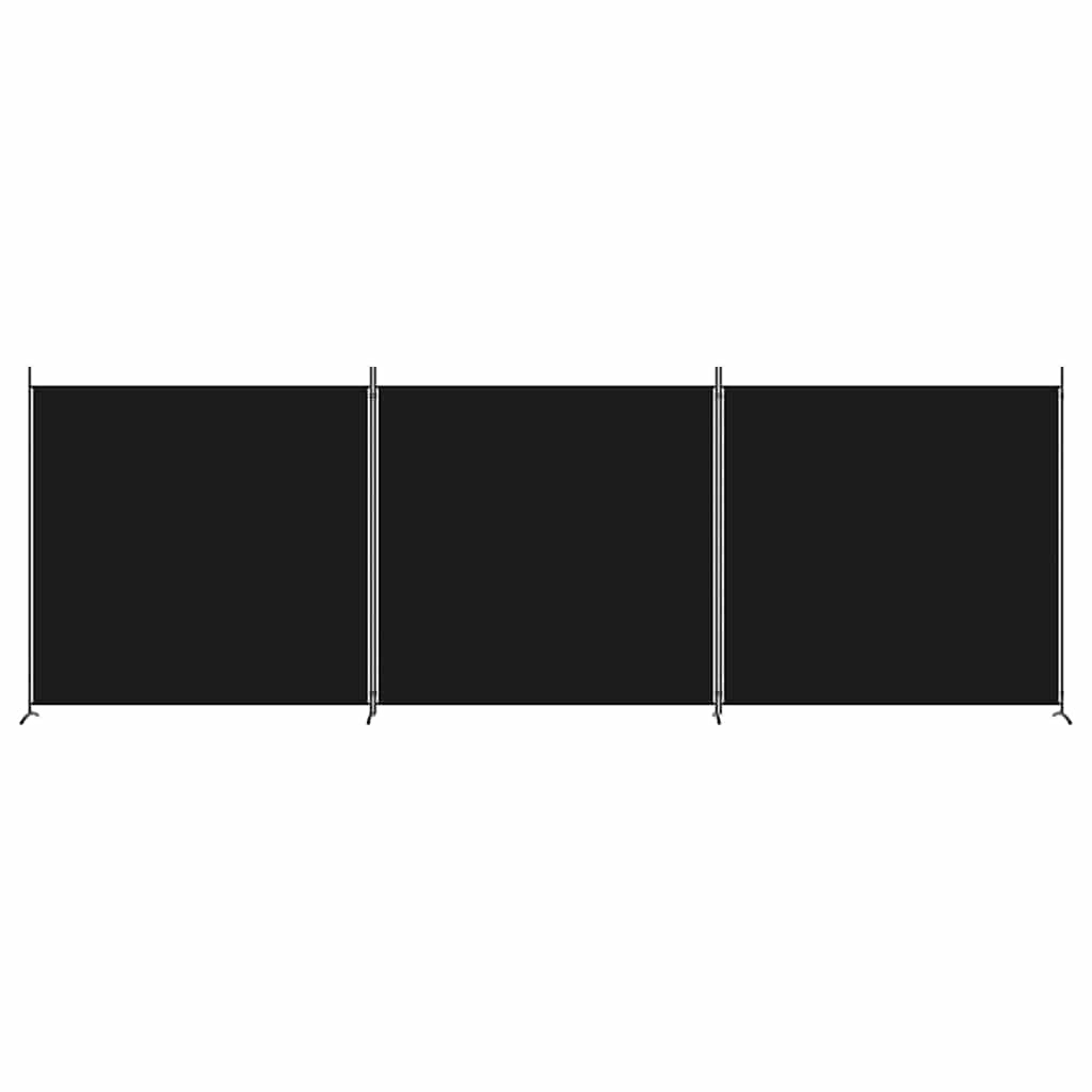 vidaXL Kamerscherm met 3 panelen 525x180 cm stof zwart